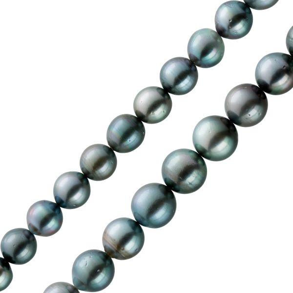 Perlenkette Grau 43cm 11mm Tahiti Perlen Karabiner