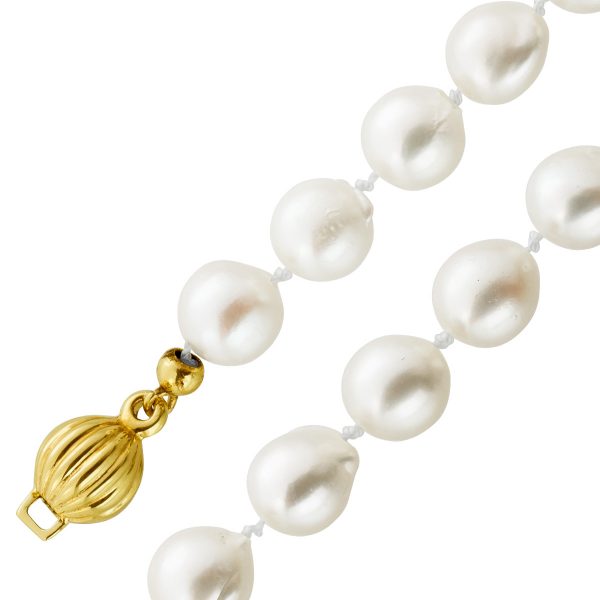 Perlenkette 49cm japanische Akoyaperlen 7.5-7.7mm Gelbgold 585
